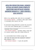 APEA PRE-PREDICTOR EXAM &vert; NEWEST ACTUAL ACCURATE EXAM COMPLETE QUESTIONS AND DETAILED VERIFIED ANSWERS GRADED A&plus; &vert; 100&percnt; VERIFIED &vert; 2024 UPDATE&excl;&excl;