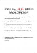 NURS 660 EXAM 1 2025-2026  QUESTIONS AND ANSWERS GRADED A&plus; MARYVILLE UNIVERSITY