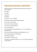 Penn State GeoScience 1 Final Exam Questions With Comprehensive Verified Answers