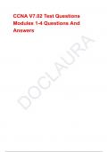 CCNA V7&period;02 Test Questions Modules 1-4 Questions And Answers