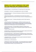 INDIANA LIFE & HEALTH INSURANCE STUDY GUIDE 2025&sol;2026 QUESTIONS AND ANSWERS GRADED A&plus;