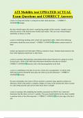 ATI Mobility test UPDATED ACTUAL  Exam Questions and CORRECT Answers