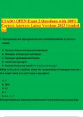 USABO OPEN Exam 2 Questions with 100- Correct Answers Latest Versions 2025 Graded A&plus;