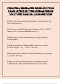 FINANCIAL STATEMENT MODELING FINAL EXAM LATEST EDITION WITH ACCURATE SOLUTIONS AND FULL EXPLANATIONS