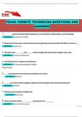 Texas Termite Technician Exam Questions and Answers