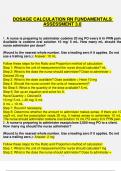 Dosage Calculation RN Fundamentals Assessment 3.0 – Study Guide (2025)