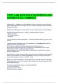 TORT LAW 2025 EXAM QUESTIONS AND ANSWERS ALL CORRECT 