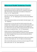 Behavioral Health Technician Practice Questions With Comprehensive Solutions