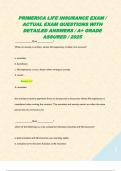 PRIMERICA LIFE INSURANCE EXAM &sol; ACTUAL EXAM QUESTIONS WITH DETAILED ANSWERS &sol; A&plus; GRADE ASSURED &sol; 2025