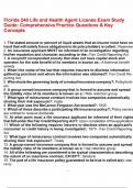 Florida 240 Life and Health Agent License Exam Study Guide Comprehensive Practice Questions & Key Concepts&period;pdf