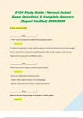 D184 Study Guide &sol; Newest Actual Exam Questions & Complete Answers &lpar;Expert Verified&rpar; 2025&sol;2026