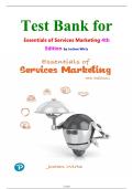 Test Bank for Essentials of Services Marketing 4th Edition by Jochen Wirtz isbn-9781292425191 