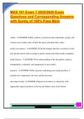 MAS 101 Exam 1 2025&sol;2026 Exam  Questions and Corresponding Answers  with Surety of 100&percnt; Pass Mark