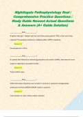 Nightingale Pathophysiology final &sol; Comprehensive Practice Questions &sol; Study Guide Newest Actual Questions & Answers &lpar;A&plus; Guide Solution&rpar;  