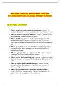 WGU C214 FINANCIAL MANAGEMENT EXAM NEW UPDATED QUESTIONS AND FULLY CORRECT ANSWERS
