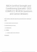NSCA Certified Strength And Conditioning Specialist CSCS COMPLETE REVIEW &vert; LATEST 2025 &vert; QUESTIONS AND WELL DETAILED SOLUTIONS &vert; A&plus; GUARANTEED &vert; SUCCESS ASURED &vert;