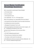 Scrum Master Certification &lpar;Knowledge Questions &rpar;