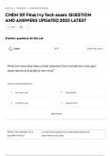 CHEM 101 Final Ivy Tech exam&lowbar; QUESTION AND ANSWERS UPDATED 2025 LATEST