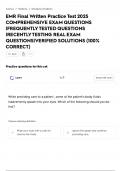 EMR Final Written Practice Test 2025 COMPREHENSIVE EXAM QUESTIONS &lowbar;FREQUENTLY TESTED QUESTIONS &lowbar;RECENTLY TESTING REAL EXAM