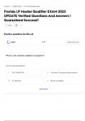 Florida LP Master Qualifier EXAM 2025 UPDATE Verified Questions And Answers &lowbar; Guaranteed Success&excl;&excl;&period;