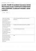 LA Life&comma; Health & Accident Insurance Series 103 Practice Exam COMPLETE QUESTIONS AND ANSWERS &lowbar; ALREADY PASSED &lowbar; 2025 LATEST&excl;&excl;