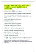 ALASKA DMV WRITTEN TEST STUDY GUIDE CORRECT QUESTIONS & ANSWERS