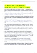 ALASKA DRIVING PERMIT PRACTICE TEST CORRECT 100&percnt;