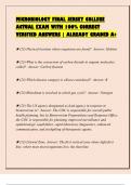 MICROBIOLOGY FINAL JERSEY COLLEGE ACTUAL EXAM WITH 100&percnt; CORRECT VERIFIED ANSWERS &vert; ALREADY GRADED A&plus; 