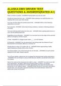 ALASKA DMV DRIVER TEST QUESTIONS & ANSWERS&lpar;RATED A&plus;&rpar;