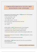CHILD PSYCHOLOGY EXAM 2 2025 QUESTIONS AND ANSWERS
