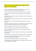 PSYC 101 General Psychology portage learning Questions and Answers