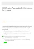 HESI Practice Pharmacology Test Assessment Performance