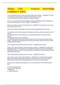 Alaska CDL - General Knowledge CORRECT 100&percnt;