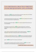 CNA MINNESOTA PRACTICE WRITTEN EXAM 2025 QUESTIONS AND ANSWERS