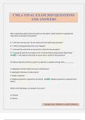 CMLA FINAL EXAM 2025 QUESTIONS AND ANSWERS