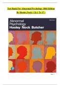 Abnormal Psychology – Test Bank | 18th Edition by Hooley & Nock | Chapters 1–17 with MCQs, Fill-in-the-Blanks, Short Answers, and Essay Questions