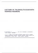 Lecture 19&comma; Telehealth exam with verified answers