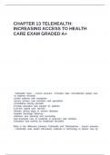 Chapter 13 Telehealth&comma;&comma; Increasing Access to Health Care exam graded A&plus;