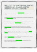 HFMA CRCR EXAM LATEST EXAM PRACTICE QUESTIONS AND CORRECT ANSWERS &lpar;VERIFIED ANSWERS&rpar; 2025-2026