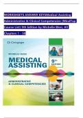 WORKSHEETS ANSWER KEYSMedical Assisting  Administrative & Clinical Competencies &lpar;MindTap  Course List&rpar; 9th Edition by Michelle Blesi&comma; All  Chapters 1 - 58