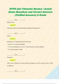 NYPD 2nd Trimester Review &sol; Actual Exam Questions and Correct Answers &lpar;Verified Answers&rpar; A Grade 