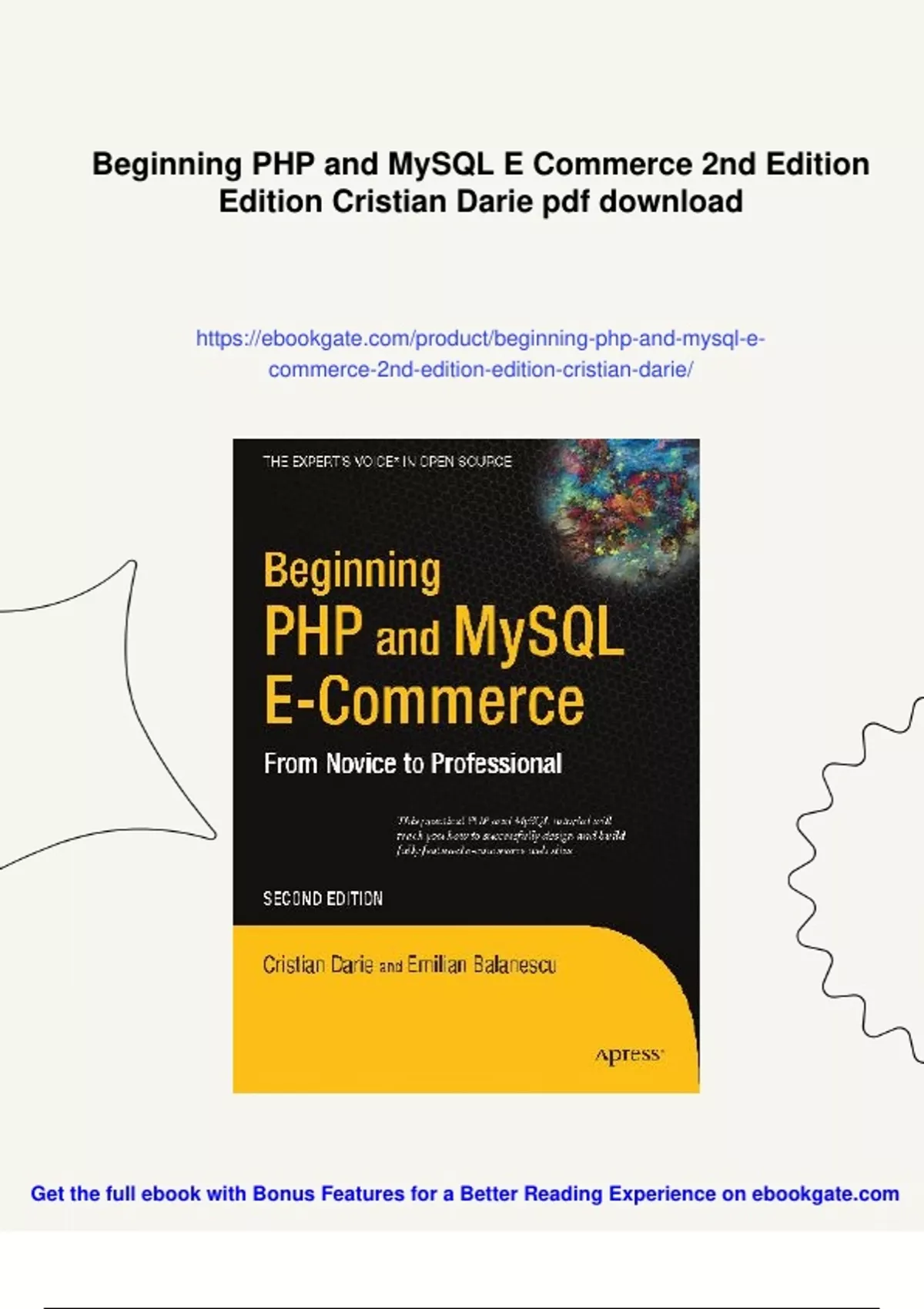 Summary Beginning PHP and MySQL E Commerce 2nd Edition Edition Cristian ...
