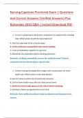 Nursing Capstone Proctored Exam &vert; Questions  And Correct Answers &lpar;Verified Answers&rpar; Plus  Rationales 2025 Q&A &vert; Instant Download PDF