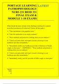 PORTAGE LEARNING PATHOPHYSIOLOGY NURS 231 BIOD 331 FINAL EXAM & MODULE 1-10 EXAMS   QUESTIONS AND ANSWERS 2025