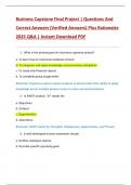 Business Capstone Final Project &vert; Questions And  Correct Answers &lpar;Verified Answers&rpar; Plus Rationales  2025 Q&A &vert; Instant Download PDF