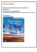 Solution Manual For Business Statistics and Analytics in Practice&colon; 2025 Release 9th Edition by Bruce L&period; Bowerman&period; Complete Verified Chapters 1-20&comma; Newest Edition