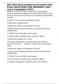 RQI 2025 ACLS Healthcare Provider Past Exam QUESTIONS AND ANSWERS 100- score &lpar;reupdated