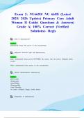 Exam 2&colon; NU665D&sol; NU 665D &lpar;Latest 2025&sol; 2026 Update&rpar; Primary Care Adult Woman II Guide&vert; Questions & Answers&vert; Grade A&vert; 100&percnt; Correct &lpar;Verified Solutions&rpar;- Regis