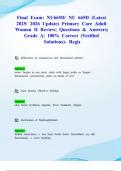 Final Exam&colon; NU665D&sol; NU 665D &lpar;Latest 2025&sol; 2026 Update&rpar; Primary Care Adult Woman II Review&vert; Questions & Answers&vert; Grade A&vert; 100&percnt; Correct &lpar;Verified Solutions&rpar;- Regis