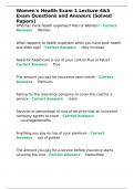 Women-s Health Exam 1 Lecture 4&5 Exam Questions and Answers &lpar;Solved Papers&rpar;&period;